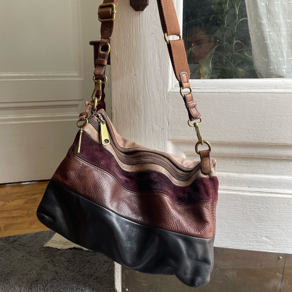 Stylish Multi-Color Leather Crossbody Bag